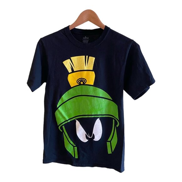 Looney Tunes Marvin the Martian Graphic Tee Black S Six Flags Streetwear Y2K - Picture 3 of 7